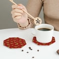 thumbnail image 3 of Leather Coasters with Heat-resistant for Drinks, Hohey Bee Golden -标题2 Octagon, 3 of 5