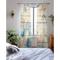 thumbnail image 3 of Beige Beach Coastal Sheer Curtains 84 Inch Length 2 Panels Set for Living Room/Bedroom, Summer Nautical Coral Shell Botanical Vintage Kitchen Curtains Grommet Curtains Window Treatments 52"x84"x2, 3 of 7