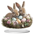 thumbnail image 2 of ERTZAE Desktop Standee,Two Bunnies In Nest With Colorful Eggs & Blooms Design,2D Flat Acrylic Standee,Home Office Desk Decor,Creative Bookshelf Ornament,Easter Egg Ornament,Easter Acrylic Ornaments, 2 of 9