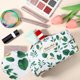 thumbnail image 4 of 1pc Bolsa de Maquillaje Impresa para Mujeres para Viajes de Negocios, Vacaciones, Camping, Nylon Blanco Verde, 4 of 6
