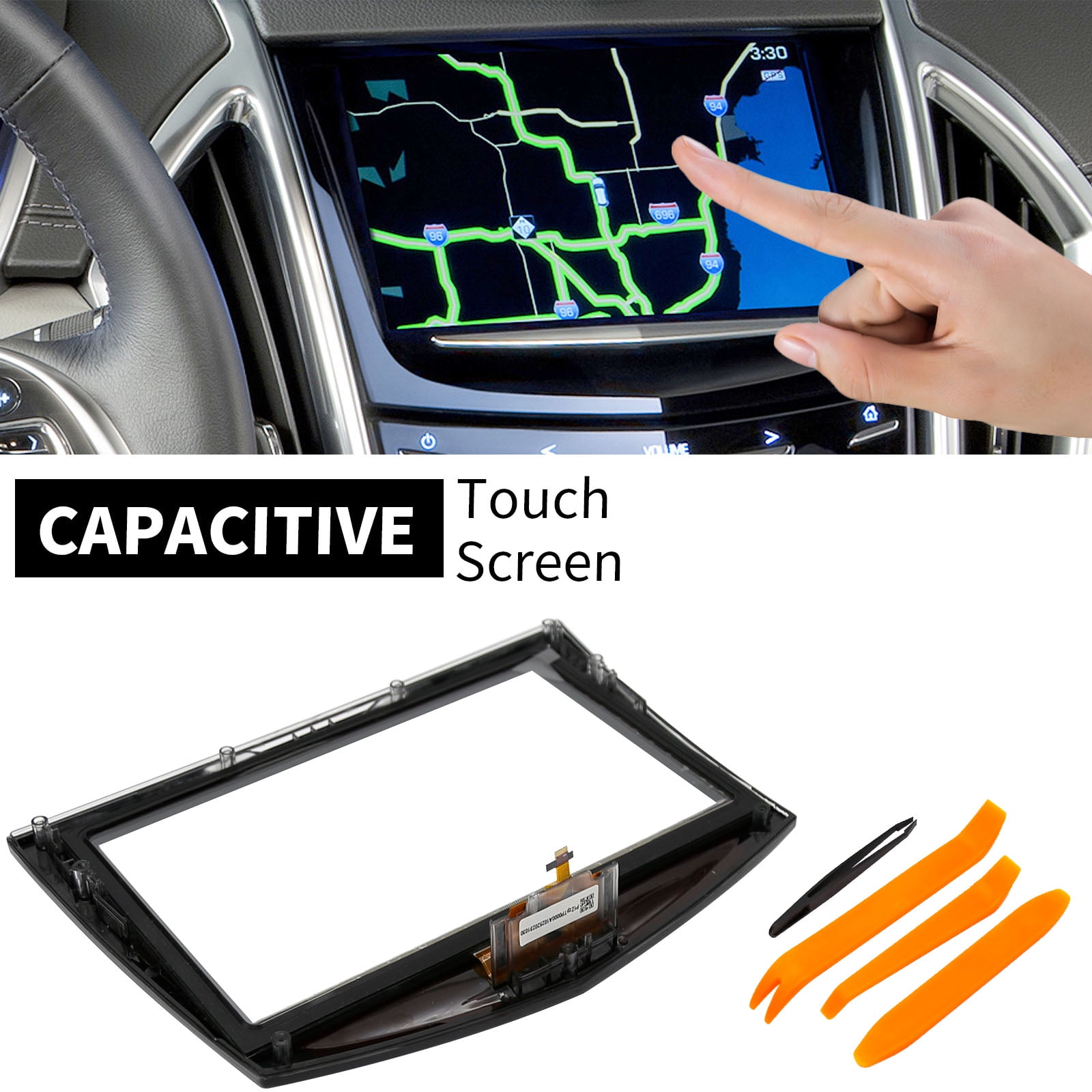 Anxingo CUE Touch Screen Display with Removal Tools Replacement for Cadillac ATS CTS ELR Escalade SRX XTS 2013-2017 Replace 20867046