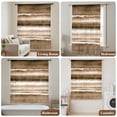 thumbnail image 5 of Brown Stripes Semi Sheer Curtains Drapes for Living Room, Bedroom, French Doors Window 108 Inches Long, Country Watercolors Gradient Texture Rod Pocket Chiffon Curtain Drapery Voile Draperies Panel, 5 of 8