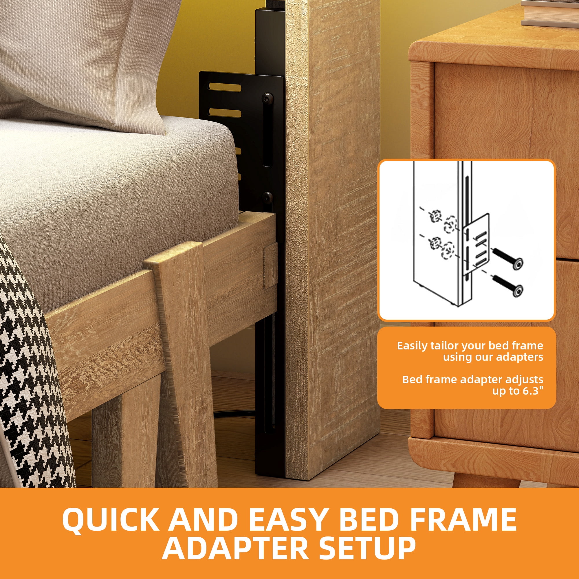Homiflex Queen Headboard with Storage, Headboards with Power Outlets and Smart LED Light, Sturdy Wooden Head Board for Queen Size Bed, Natural