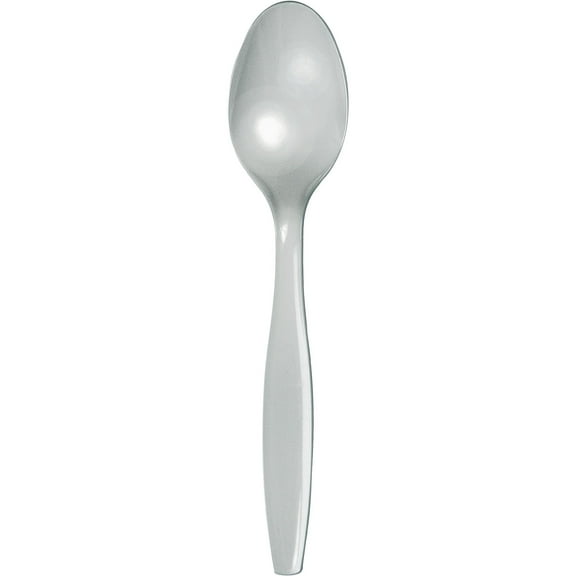 Shimmering Silver Plastic Spoons