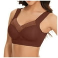 thumbnail image 2 of HOWPAY Push up Bras for Women Wireless No Underwire Stretch Full Coverage Supportive Sports Pullover Bralettes Comfortable Soft T-Shirt Bra Coffee L, 2 of 4