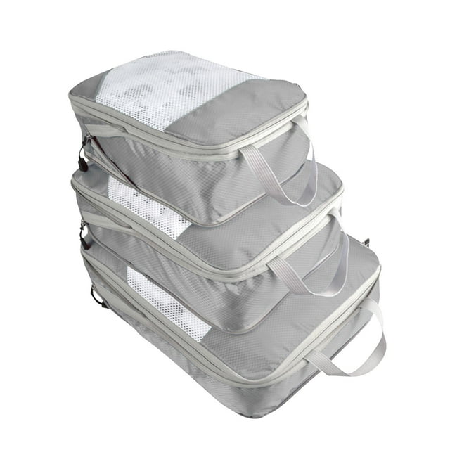 Bolsas organizadoras de equipaje con compresión, bolsas de almacenamiento para viajes, bolsas organizadoras para maletas Gris