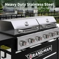 thumbnail image 4 of Brand-Man Griddle Grill Combo 6-Burner, 2 in 1 Versatile Propane Gas Grill and Griddle with Stainless Steel Lids, BBQ Combo for Outdoor Kitchen & Barbecue Cooking, 4 of 9