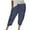 Navy, variant on Dazajoo Drawstring Capris for Women with Pockets Summer Cotton Linen Elastic Waist Pants 2025 Womens Relaxed Fit Solid Color Capris,Sky Blue,M