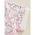thumbnail image 4 of Mevireiy Baby Girl Easter Summer Romper Bunny Print Short Sleeve Onesie Bodysuit Outfits,Pink,6-12 Months, 4 of 6