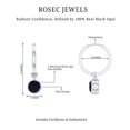 thumbnail image 4 of Rosec Jewels Black Opal Hoop Earrings, Natural Opal Drop Earrings For Women, 10K White Gold, 4 of 7