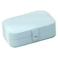 thumbnail image 1 of Caja de Almacenamiento de joyería Injueey de cuero PU para mujer arete anillo organizador de joyería Azul, 1 of 6
