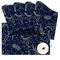 thumbnail image 2 of SUNOLIFE Navy Blue Placemats Set of 4 Floral Parten Linen Double-Sided Table Place Mats for Dining Table Decor 12x18 in, 2 of 6