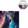 thumbnail image 5 of Coolnut Shower Curtain Wolf Bathroom Decor Watercolor Shower Curtain Sets Fabric Cloth Bathroom Curtains with Hooks 60x72 Inch, 5 of 6