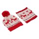 thumbnail image 2 of Conjunto de bufanda y gorro para bebé, tejido de ciervo navideño, doble capa, suave, cómodo, de lana pesada, gorro cálido para bebé, bufanda, color rojo, 2 of 14