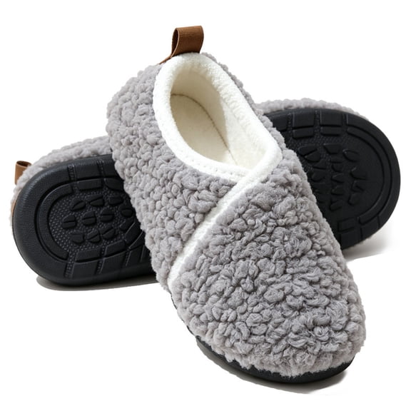 Knivor Closed Back Slippers for Women Slipper Socks Sherpa Fleece V‑Trim Slip On Indoor Outdoor Non Slip House Shoes