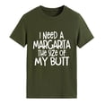 thumbnail image 1 of Camisa holgada, informal, con estampado de letras, lista para la oficina, talla XL, camiseta verde OD transpirable para mujer, 1 of 4