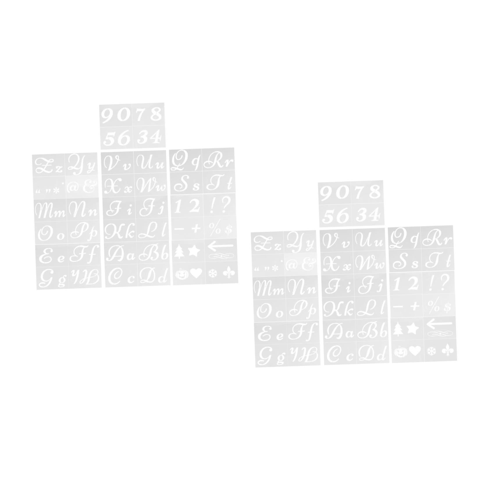 2 Pack Alphabet Painting Template Paper Stencil Child White