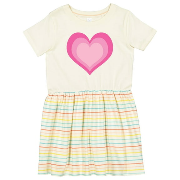 Inktastic Pink Valentine Heart Girls Toddler Dress