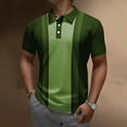 thumbnail image 2 of Sngxgn Shirts for Men - Short Sleeve Casual Polo Shirt(Green,L), 2 of 4