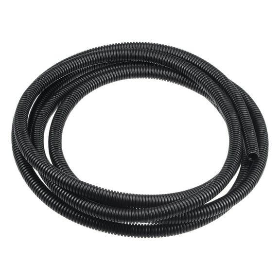 Uxcell 3.0 M 9 x 12 mm PP Flexible Corrugated Conduit Tube for Garden,Office Black