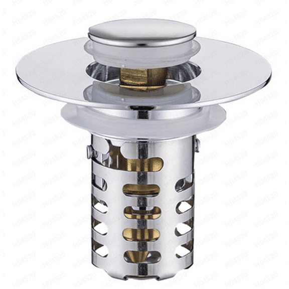 Bathroom Sink Drain Strainer & Bathroom Sink Stopper,Pop Up Sink Stopper with Removable Stainless Steel Filter Basket Hair Catcher,Universal Sink Plug Drain Holes