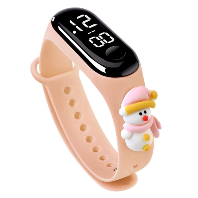 Reloj electrónico LED de muñeca navideña para niños y niñas, relojes LED digitales de moda, reloj de pulsera con correa ajustable.