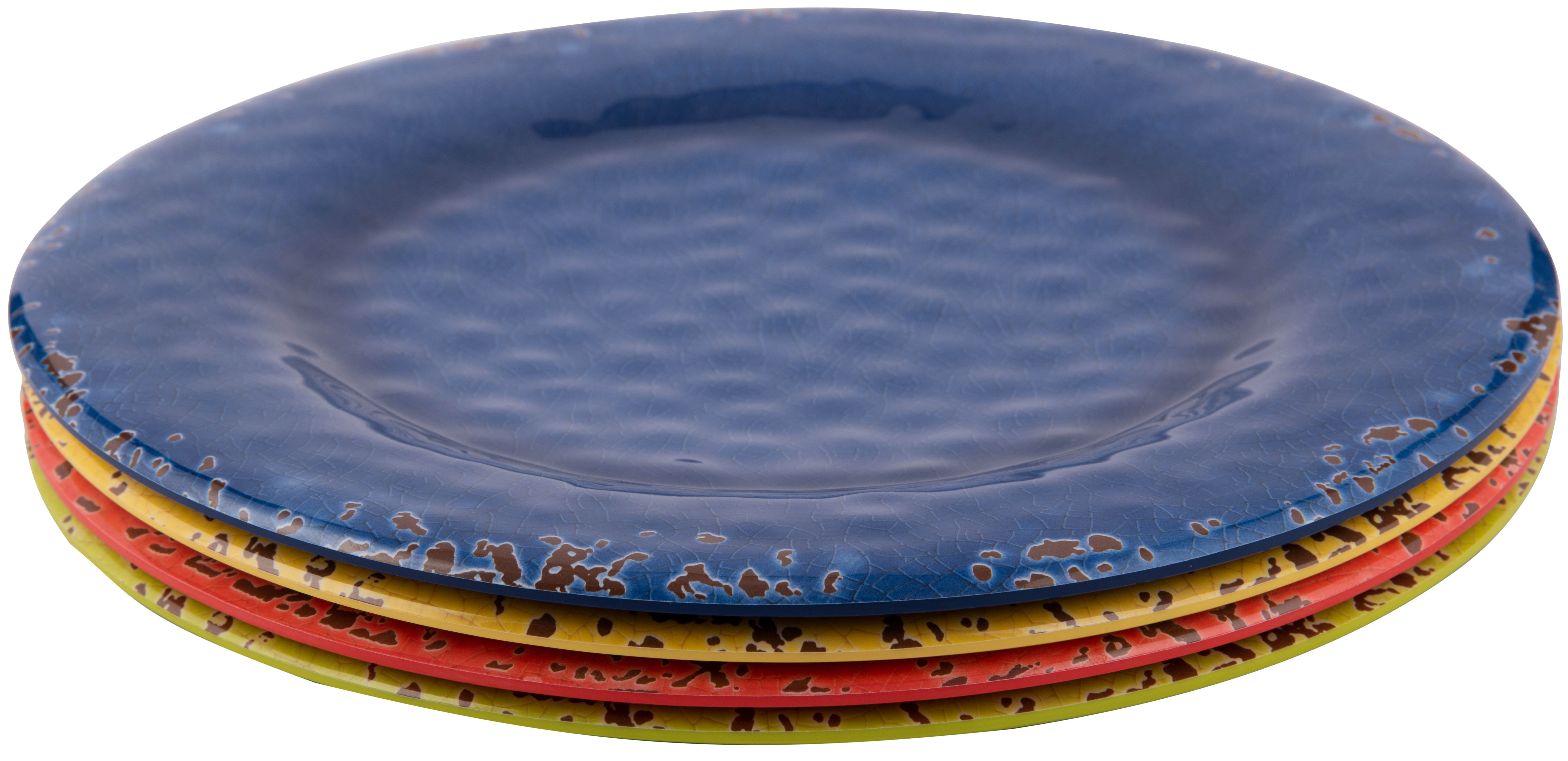 Melange 6Piece Melamine Dinner Plate Set (Rustic Collection ) ,Multicolor
