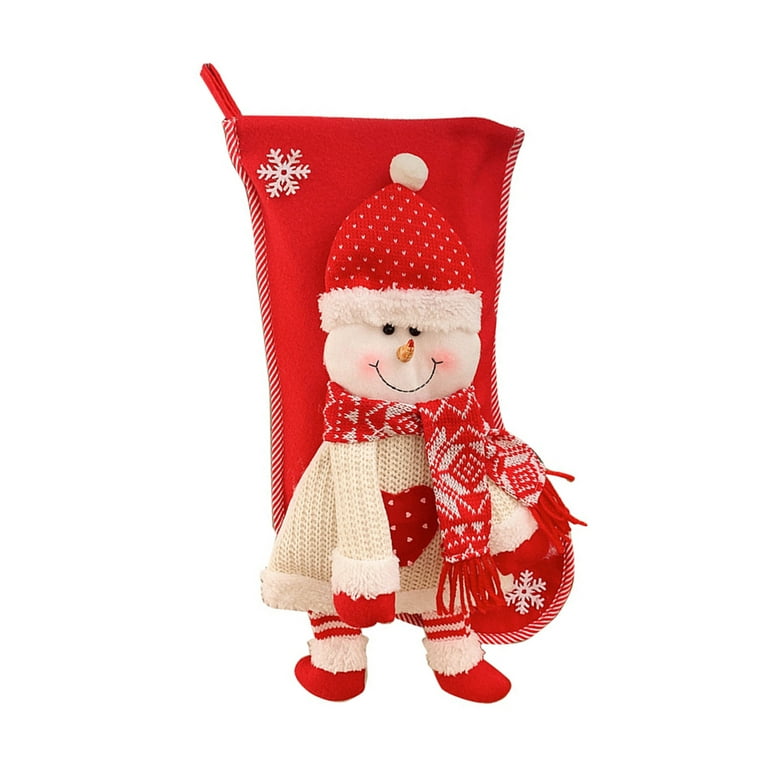 TomteNisse 15 Christmas Stockings,Set of 3 Santa Cluas Snowman,Big Xmas  Stockings Decoration - 3D Plush Santa Snowman Gingerbread Man Stocking for  Christmas Home Decor : : Home