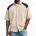 thumbnail image 6 of XuJwPNcy Mens Shirts Lightweight Color Block Button Down Shirts Casual Collared Tops Summer Classic Fit Fashion Clothes, 6 of 7