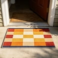 thumbnail image 5 of Bomd Minimalist Checkered Living Room Rug, 23.6" x 35.4" Washable Non-Slip Soft Short Pile Rug, Multi-Color Geometric Linen Style Area Rug, Ideal for Kitchen Hallway Bedroom Indoor Home Decor, 5 of 7