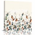 thumbnail image 2 of Teal Brown Botanical Wall Art Painting on Canvas, Pastoral Fall Leaf Canvas Art Home Prints Wall Art Framed Modern Artwork for Living Room Bedroom Wall Decor 12x12in, 2 of 9