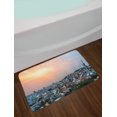 thumbnail image 2 of Ecuador Bath Mat, Panoramic Photo of Guayaquil City at Sunset Buildings Above Roof Urban Cloudscape, Plush Bathroom Decor Mat with Non Slip Backing, 29.5" X 17.5", Multicolor, by Ambesonne, 2 of 2