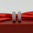 thumbnail image 3 of Silver Shop Round Cut CZ 14K White Gold Finish Women's Hoop Earrings, 3 of 5