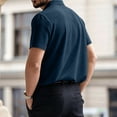 thumbnail image 5 of Mens Polo Shirts Textured Short Sleeve Casual Collared Shirt Moisture Wicking Quick Dry, 5 of 6