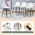 thumbnail image 4 of Bar stools Set of 2, Faux PU Leather Counter Height Bar Stools, Dining Room Chairs with Metal Legs & Soft Backrest, Easy to Assemble(White), 4 of 9