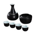 thumbnail image 3 of Juego de sake de cerámica con tetera, vajilla de , cuenco creativo para calentar, bebida tradicional de sake para regalar en una fiesta de té negro, 3 of 8