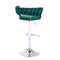 thumbnail image 4 of Tcbosik Upholstered Bar Stools Set of 2, Velvet Fabric Swivel Barstools, 23.6"-32" Height Adjustable Bar Chair with Back for Kitchen, Dining Room, Green, 4 of 9