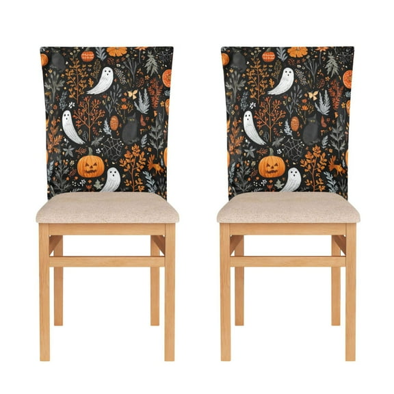 Decorative Chair Back Cover One Size x2 Chair Cover Dining Chair Slipcovers Chair Back Decoration Festival Chair Decoration Halloween Pattern Cute
