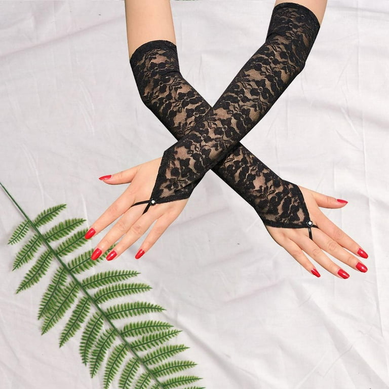 Lace Gloves Adult Black Lace Gloves Adult Black