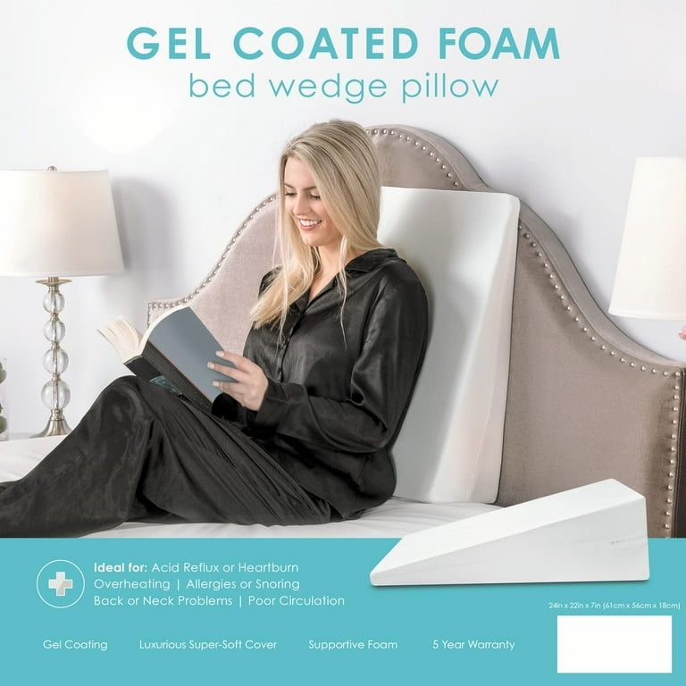 Sensorpedic cooling gel coated clearance memory foam bed wedge pillow