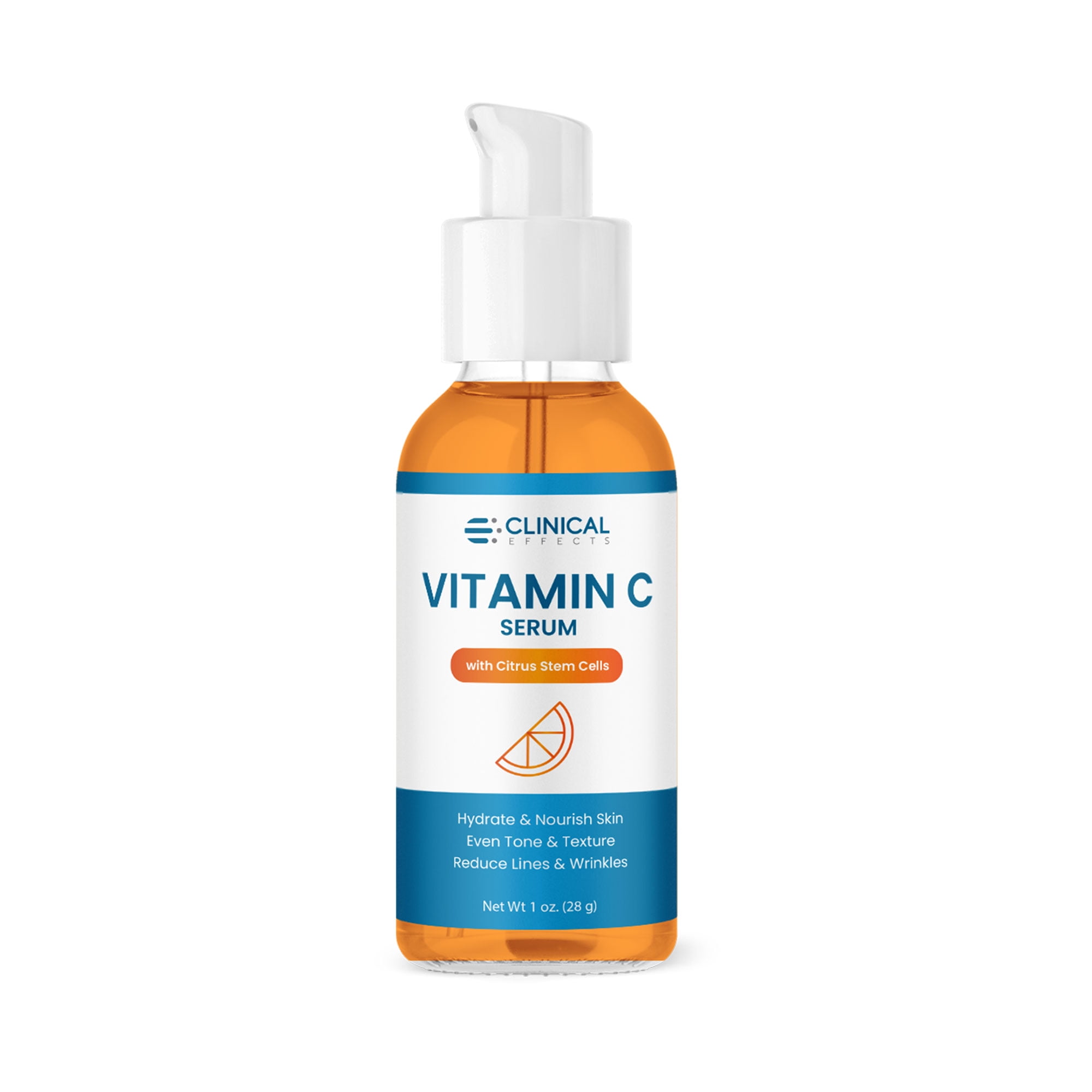 Clinical Effects Vitamin C Serum - Skin Brightening Serum with Hyaluronic Acid - Antioxidant Serum for Face - Sensitive, Acne-Prone, Dry and Combination Skin Care Product - 1 oz. - Made in the USA