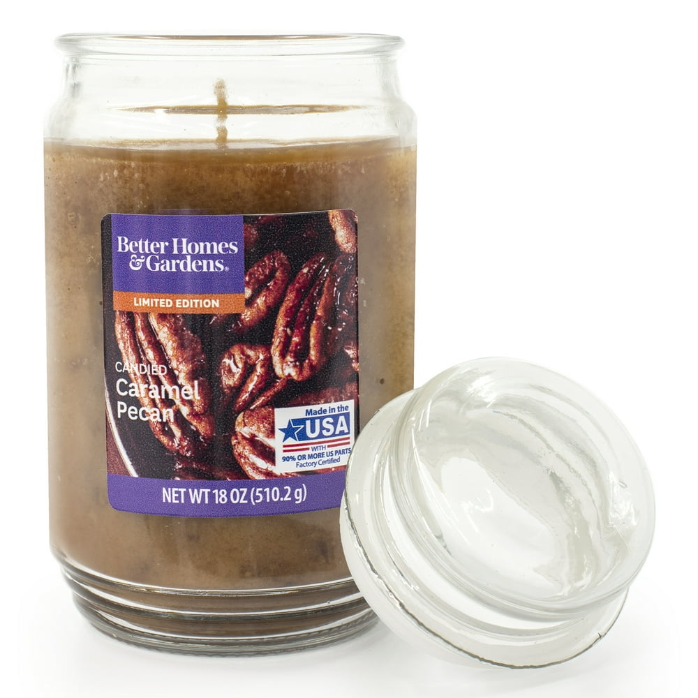 Better Homes & Gardens Candied Caramel Pecan Single-Wick Jar Candle, 18