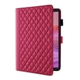 thumbnail image 2 of for Lenovo Tab One 8.7 inch/Tab K9 2025 TB-305FU Case, Rhombus Pattern Multiple Viewing Angles Stand Slim Folio Cover (Red), 2 of 6