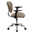 thumbnail image 3 of Flash Furniture Beverly Mid-Back Coffee Brown Mesh Padded Swivel Task Office Chair with Chrome Base and Arms, 3 of 5