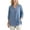 Blue, variant on Womens 3/4 Length Sleeve Shirts Dressy Casual Ruffle V Neck Blouse Ruffles Trim Elastic Cuff Sleeve Shirt Gray,S