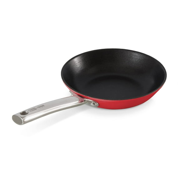 DASH Delish 8" Lightweight Cast Iron Pan for Pancakes, sauces, vegetables, pasta, and more - Red