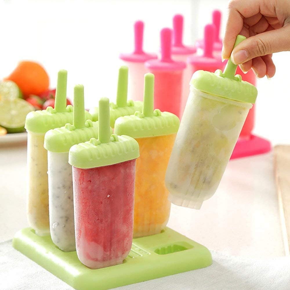 6 Pack Popsicle Ice Pop Molds Set, Ice Cream Moulds Maker Ice Lolly