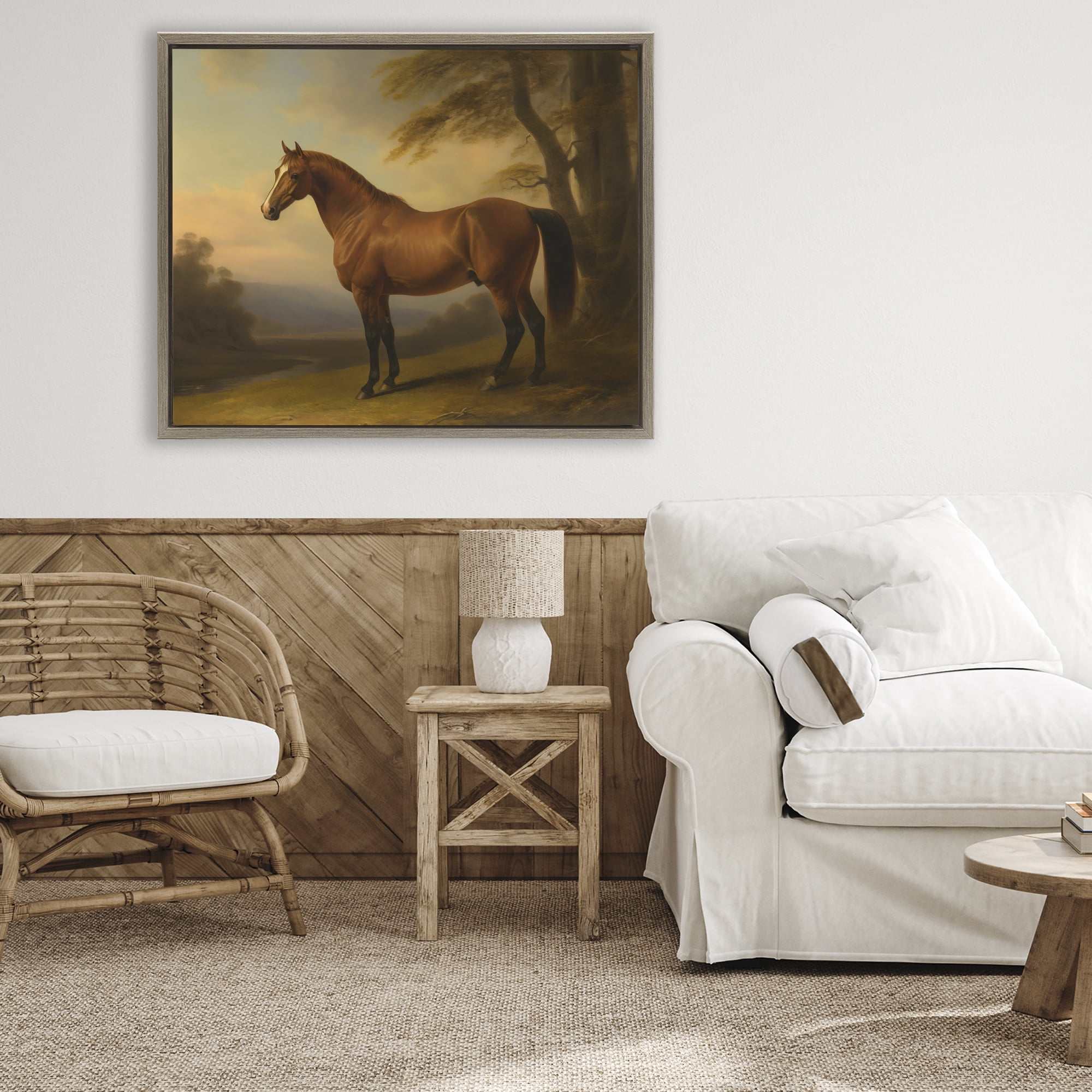 Stupell Industries Vintage Chestnut Horse Brown Framed Floater Canvas Wall Art, design by Creative Studio