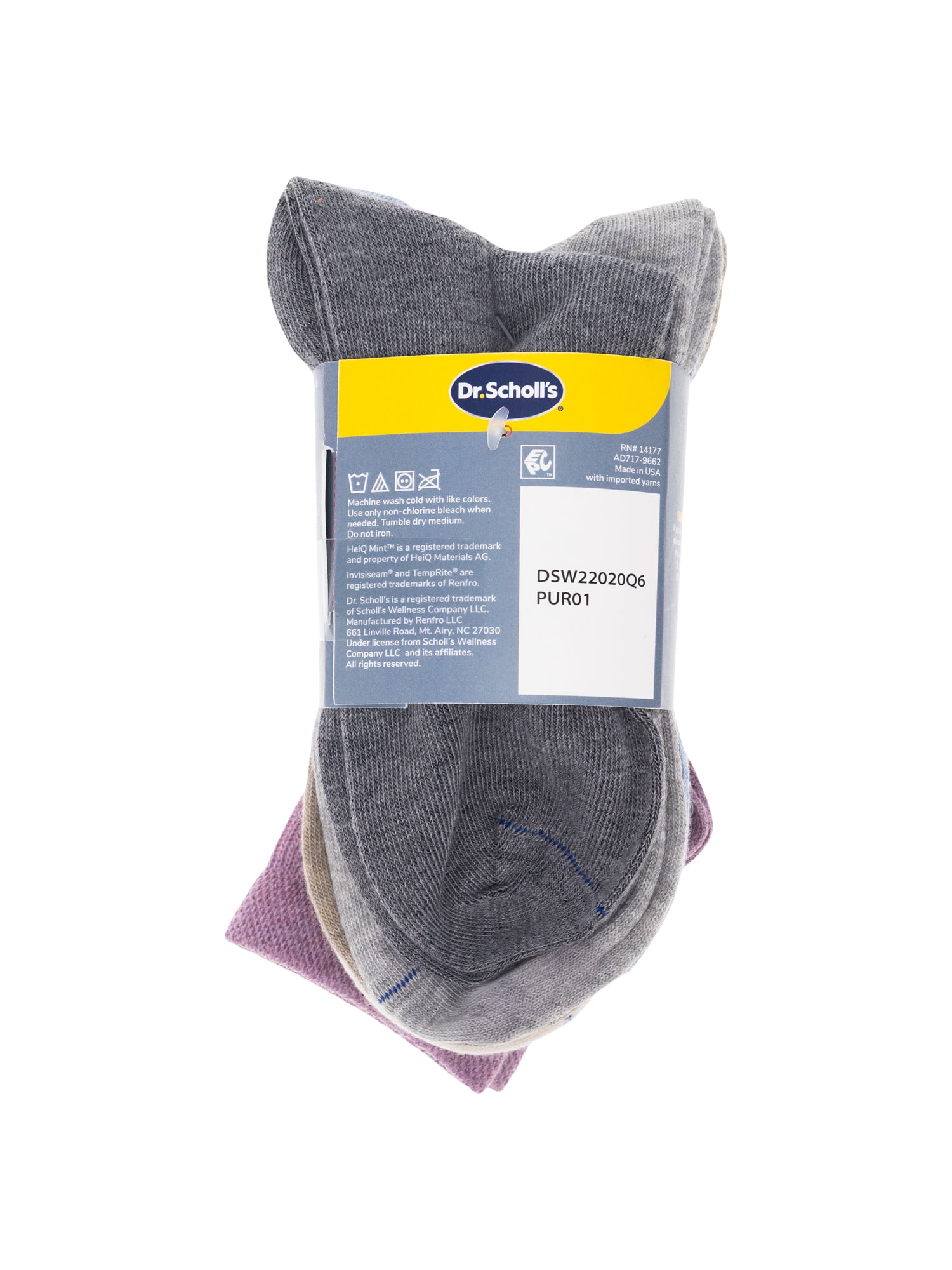 Dr. Scholl's Women's Diabetes and Circulatory Ankle Socks, 6 Pack, Size 4-10