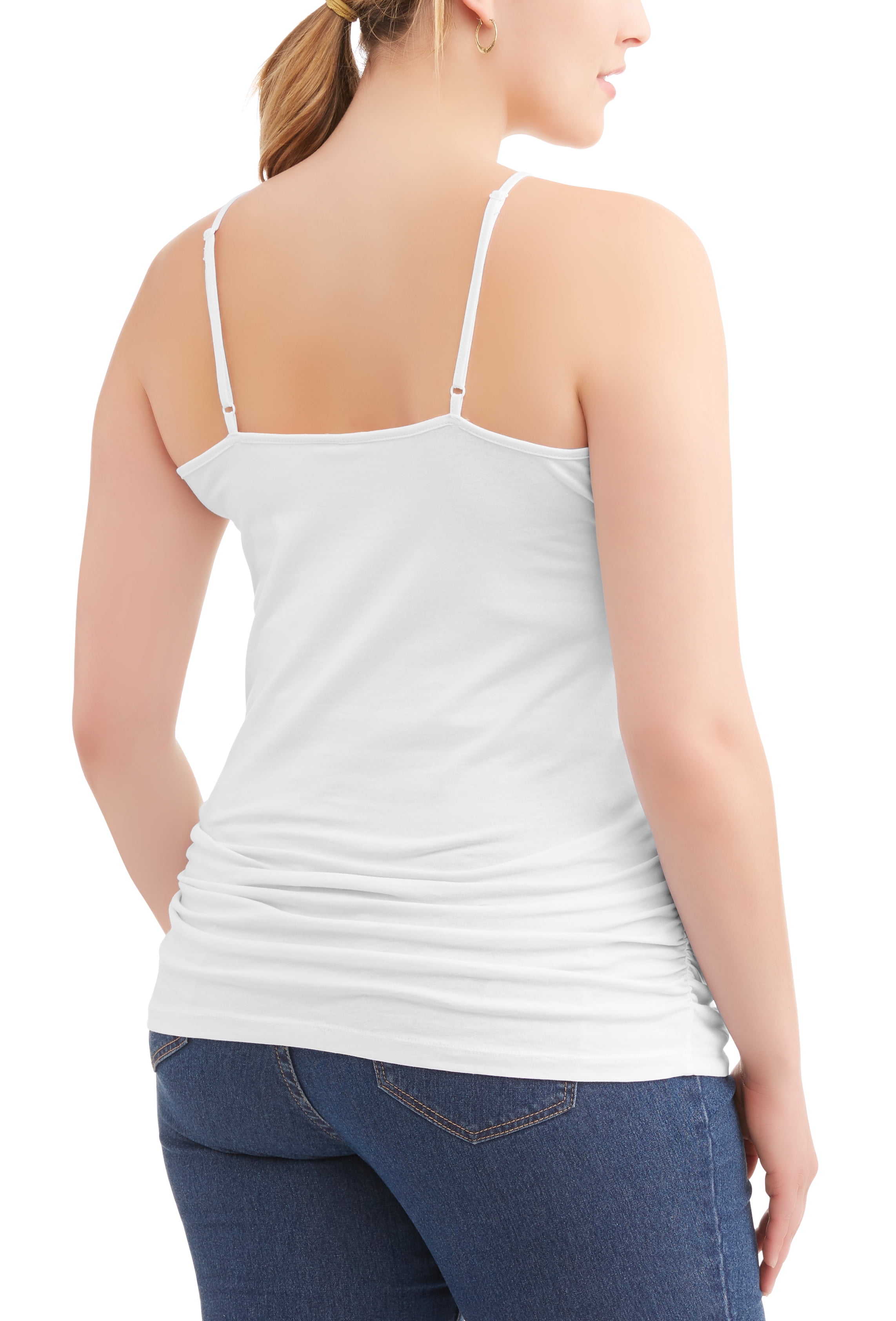 Oh! Mamma Maternity Women's Basic Cami with Side Ruching, 2-Pack (Women's & Women's Plus)